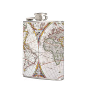 WERELDKAART, 17e EEUW Heupfles (Links)