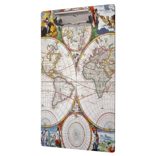 WERELDKAART, 17e EEUW Klembord (Links)