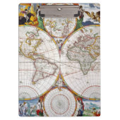 WERELDKAART, 17e EEUW Klembord (Voorkant)