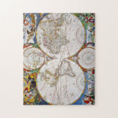 WERELDKAART, 17e EEUW Legpuzzel (Verticaal)