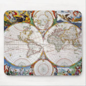 WERELDKAART, 17e EEUW Muismat (Voorkant)