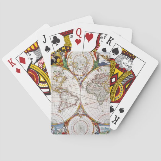WERELDKAART, 17e EEUW Pokerkaarten (Achterkant)