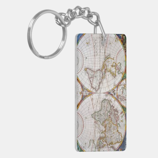 WERELDKAART, 17e EEUW Sleutelhanger (Voorkant Links)