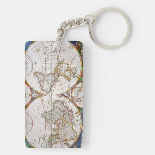 WERELDKAART, 17e EEUW Sleutelhanger (achterkant)