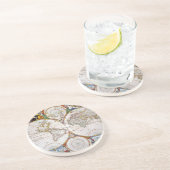 WERELDKAART, 17e EEUW Zandsteen Onderzetter (Zijkant)