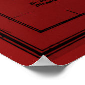 Wereldkaart (1899) Donkerrood & Zwart Poster (Hoek)