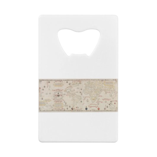  Wereldkaart (1900) van Diogo Ribeiro Creditkaart Flessenopener (Achterkant)