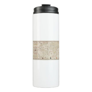  Wereldkaart (1900) van Diogo Ribeiro Thermosbeker