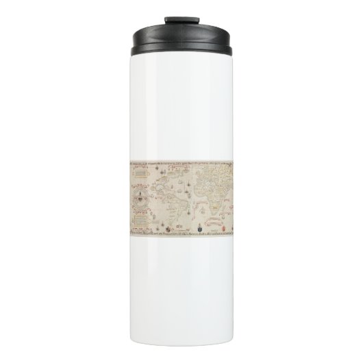  Wereldkaart (1900) van Diogo Ribeiro Thermosbeker (Voorkant)