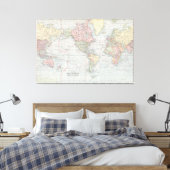  Wereldkaart ( 1901 ) Canvas Afdruk (Insitu (Slaapkamer))