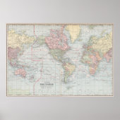 Wereldkaart ( 1901 ) Poster (Voorkant)