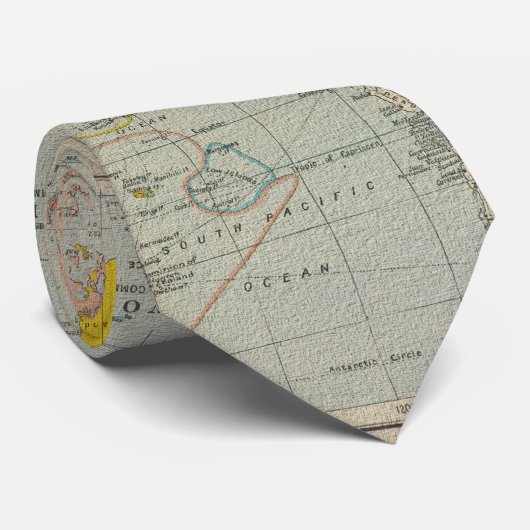 Wereldkaart 1910 stropdas (Opgerold)