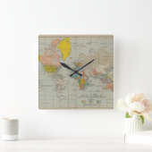  Wereldkaart 1910 Vierkante Klok (Huis)