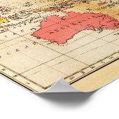 wereldkaart 1918 Rijk en handel Poster (Hoek)