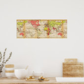 wereldkaart 1918 Rijk en handel Poster (Keuken)