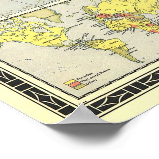 Wereldkaart 1943 poster (Hoek)