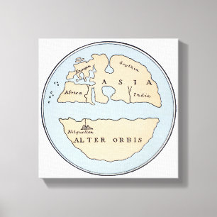 WERELDKAART, 1STE EEUW CANVAS AFDRUK