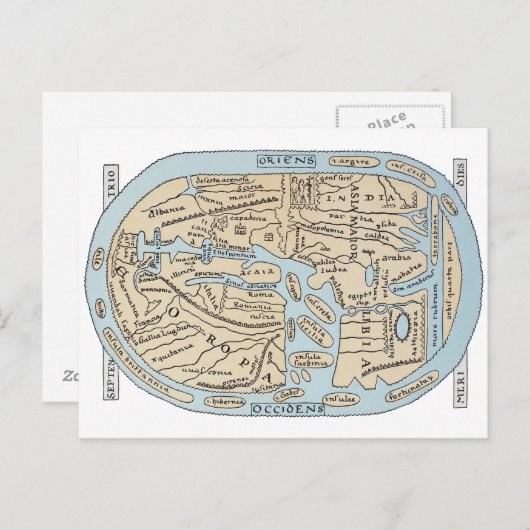 WERELDKAART 2E EEUW BRIEFKAART (Voorkant / Achterkant)