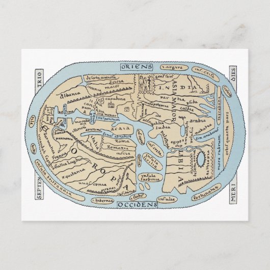 WERELDKAART 2E EEUW BRIEFKAART (Voorkant)