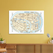 WERELDKAART 2E EEUW CANVAS AFDRUK (Insitu (Woonkamer))