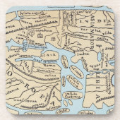 WERELDKAART 2E EEUW DRANKJES ONDERZETTER (Voorkant)