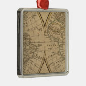 wereldkaart 3 metalen ornament (Rechts)