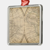 wereldkaart 3 metalen ornament (Links)