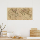 WERELDKAART 3 POSTER (Keuken)