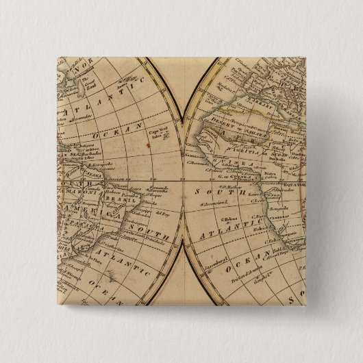 wereldkaart 3 vierkante button 5,1 cm (Voorkant)