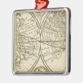 wereldkaart 4 metalen ornament (Links)