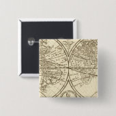 wereldkaart 4 vierkante button 5,1 cm (Voorkant /achterkant)