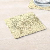 wereldkaart 5 kartonnen onderzetters (Schuin)
