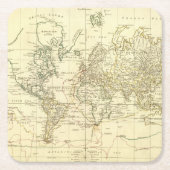 wereldkaart 5 kartonnen onderzetters (Voorkant)