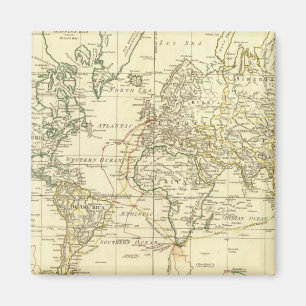wereldkaart 5 magneet