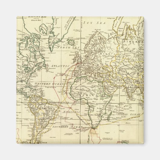 WERELDKAART 5 MAGNEET (Voorkant)