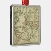 wereldkaart 5 metalen ornament (Rechts)