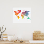 WERELDKAART 5 POSTER (Keuken)