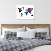 WERELDKAART 6 CANVAS AFDRUK (Insitu (Slaapkamer))
