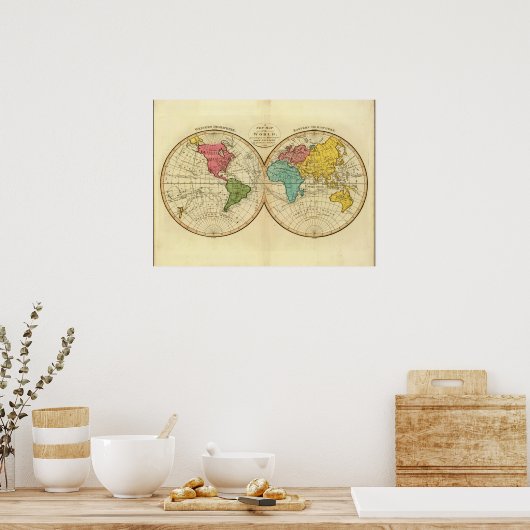 Wereldkaart 7_Kaarten van de Oudheid Poster (Keuken)