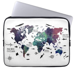 wereldkaart 7 laptop sleeve