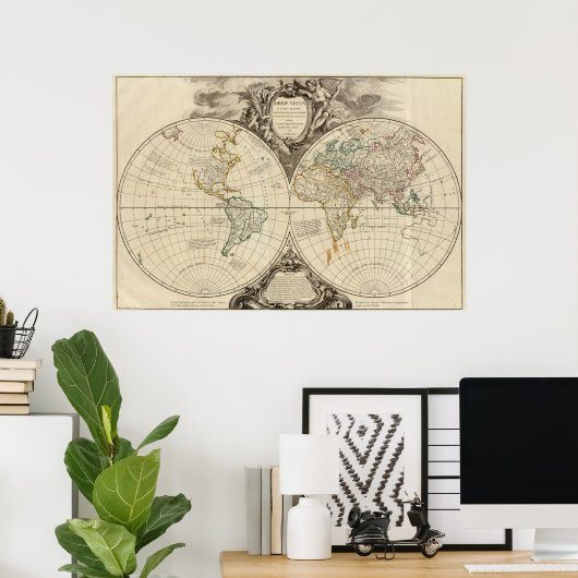 WERELDKAART 7 POSTER (Thuiskantoor)