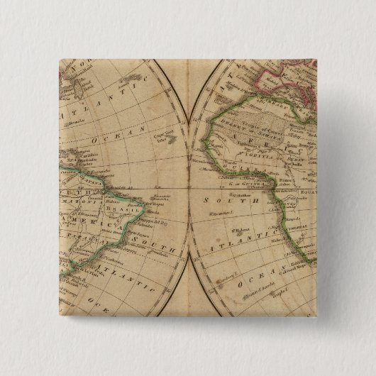 wereldkaart 7 vierkante button 5,1 cm (Voorkant)
