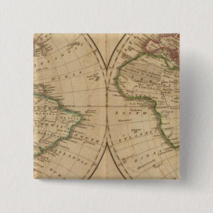 wereldkaart 7 vierkante button 5,1 cm