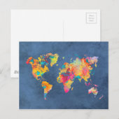 WERELDKAART 8 BRIEFKAART (Voorkant / Achterkant)