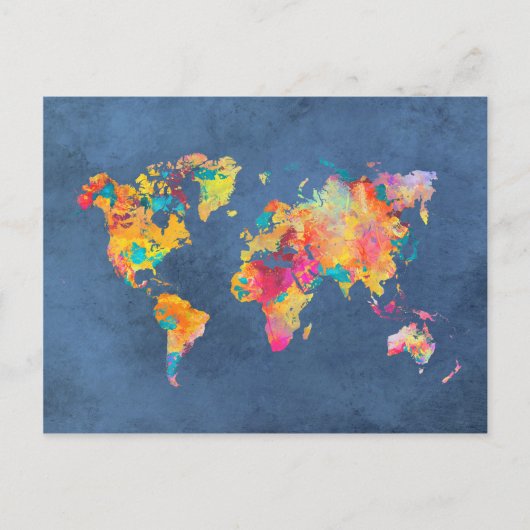 WERELDKAART 8 BRIEFKAART (Voorkant)