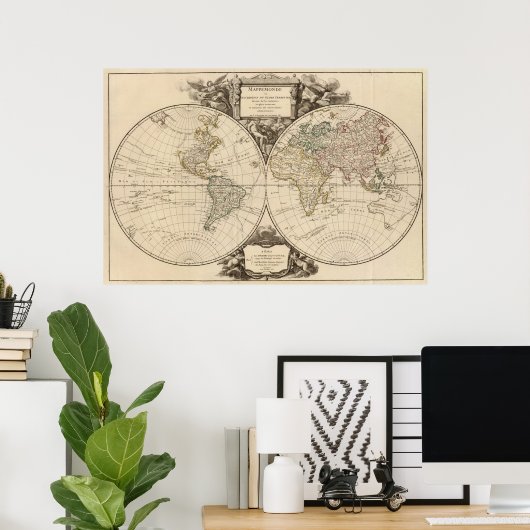 WERELDKAART 8 POSTER (Thuiskantoor)