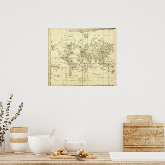 WERELDKAART 9 POSTER (Keuken)