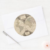WERELDKAART 9 RONDE STICKER (Envelop)