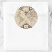 WERELDKAART 9 RONDE STICKER (Tas)