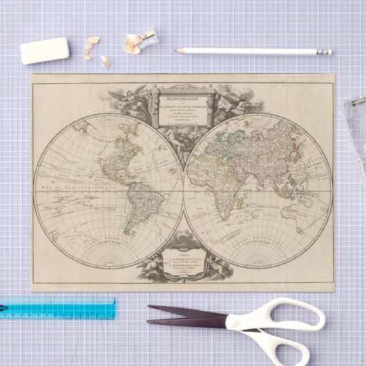 wereldkaart 9 tissuepapier (Craft)